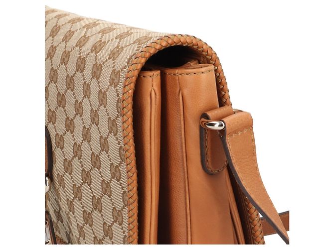 Borsa a tracolla Gucci Marrakech in tela GG Marrone Beige - vista 10