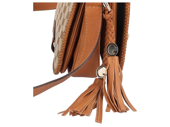 Borsa a tracolla Gucci Marrakech in tela GG Marrone Beige - vista 11