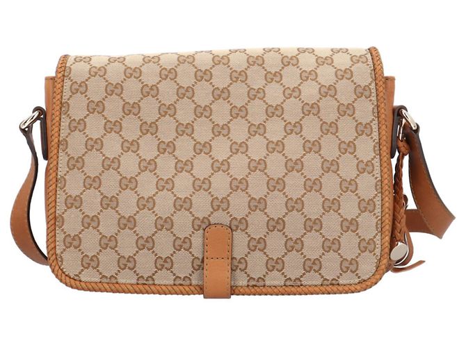 Borsa a tracolla Gucci Marrakech in tela GG Marrone Beige - vista 3