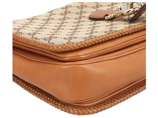 Borsa a tracolla Gucci Marrakech in tela GG Marrone Beige - vista 8