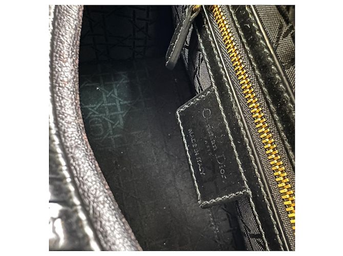 Borsa Christian Dior Lady Cannage in vernice Nero - vista 11