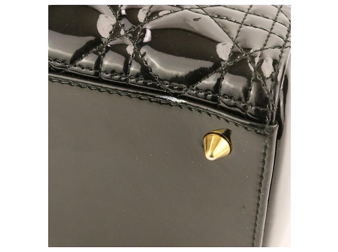 Borsa Christian Dior Lady Cannage in vernice Nero - vista 14