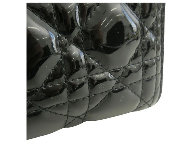 Borsa Christian Dior Lady Cannage in vernice Nero - vista 16