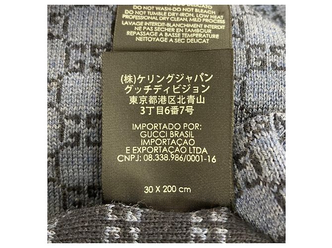 Gucci GG Wollstrick Schal/Muffler Marineblau Dunkelblau - Ansicht 10