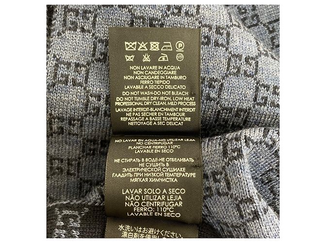 Gucci GG Wollstrick Schal/Muffler Marineblau Dunkelblau - Ansicht 11