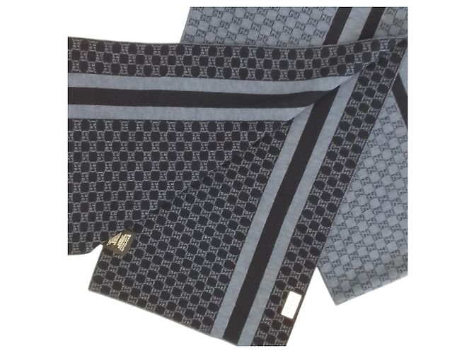 Gucci GG Wollstrick Schal/Muffler Marineblau Dunkelblau - Ansicht 4