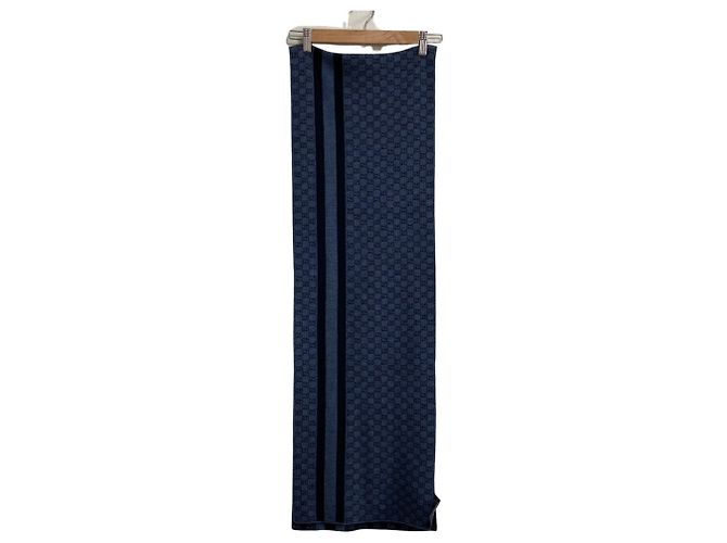 Gucci GG Wollstrick Schal/Muffler Marineblau Dunkelblau - Ansicht 6