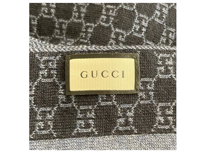 Gucci GG Wollstrick Schal/Muffler Marineblau Dunkelblau - Ansicht 8