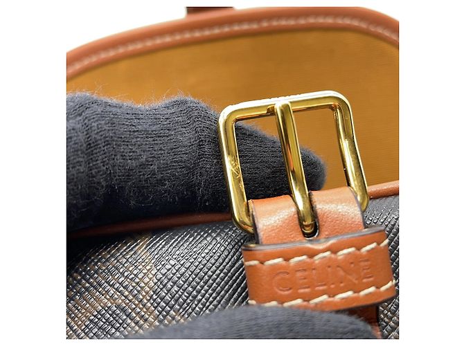 Céline Borsa a tracolla Celine Triomphe Folco Medium in pelle Marrone - vista 9