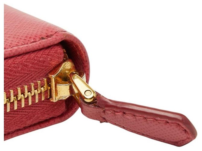 Portafoglio lungo in pelle Saffiano rosa Peonia Prada - vista 6