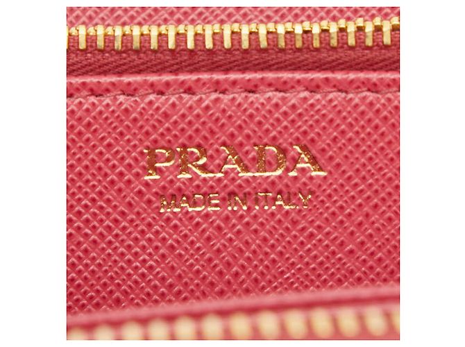 Portafoglio lungo in pelle Saffiano rosa Peonia Prada - vista 9