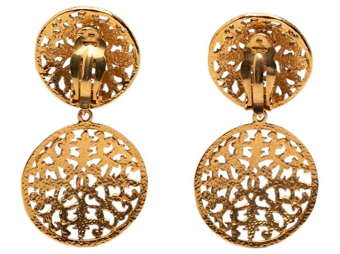 Timeless Orecchini a clip Vintage Chanel Coco Mark D'oro - vista 2
