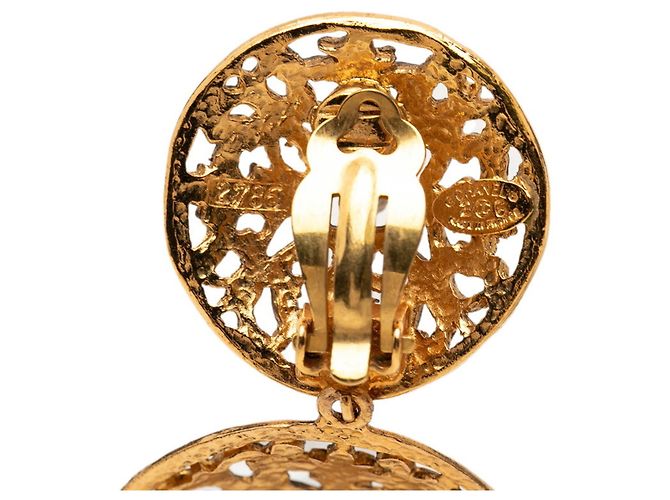 Timeless Orecchini a clip Vintage Chanel Coco Mark D'oro - vista 3