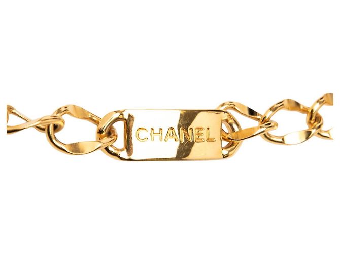 Cambon Chanel Coco Mark Goldplattierter Kettengürtel Golden - Ansicht 3