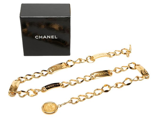 Cambon Chanel Coco Mark Goldplattierter Kettengürtel Golden - Ansicht 4