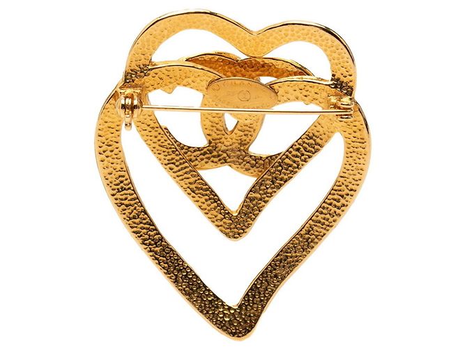 Timeless Spilla Vintage Chanel Coco Mark con Motivo a Cuore D'oro - vista 2