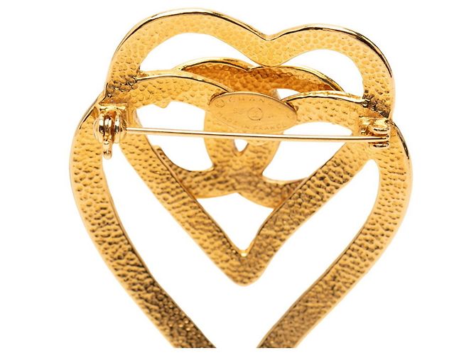 Timeless Spilla Vintage Chanel Coco Mark con Motivo a Cuore D'oro - vista 3