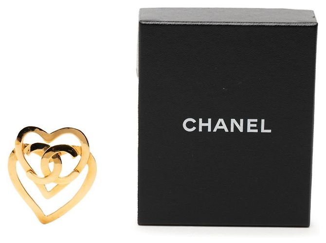 Timeless Spilla Vintage Chanel Coco Mark con Motivo a Cuore D'oro - vista 4