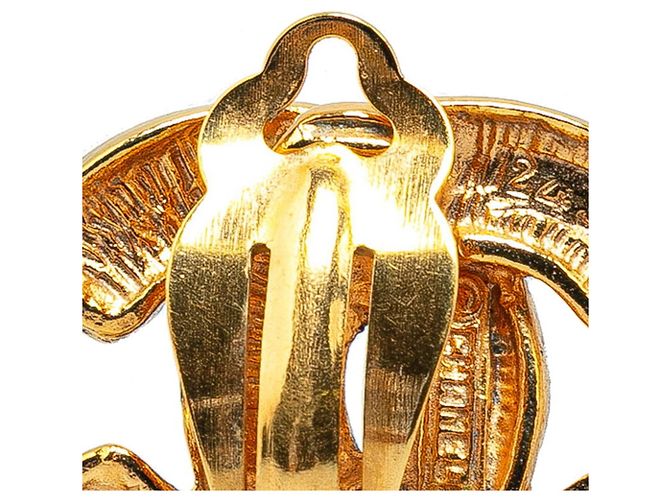 Pendientes Chanel Matelassé Coco Mark Clip en Oro Dorado - vista 5