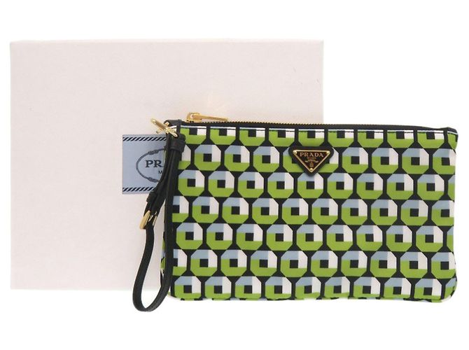 Pochette de nylon Prada Negro Verde - vista 2