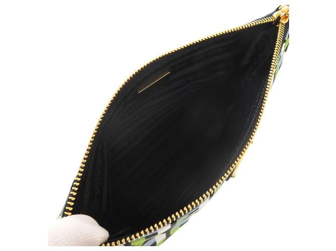 Pochette de nylon Prada Negro Verde - vista 5