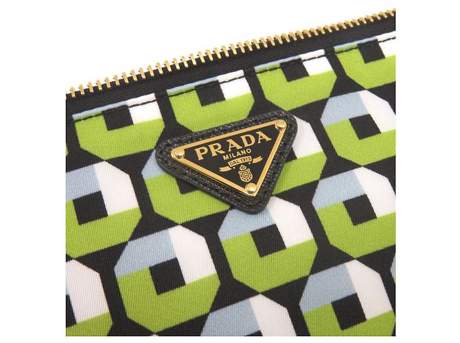 Pochette de nylon Prada Negro Verde - vista 6