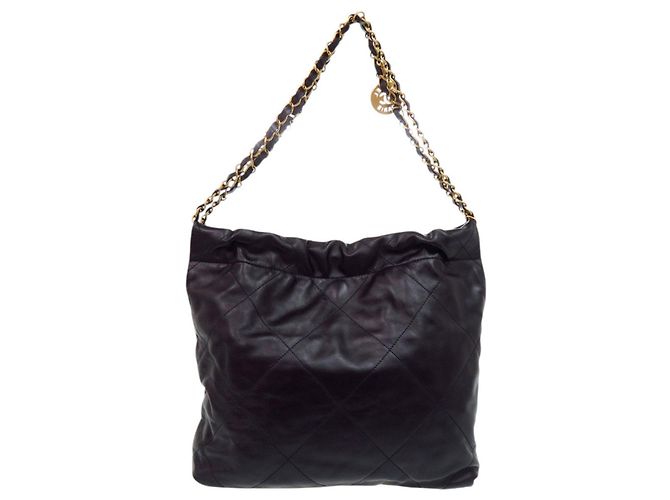 Borsa a tracolla Chanel 22 Small in pelle di vitello nera Nero - vista 3