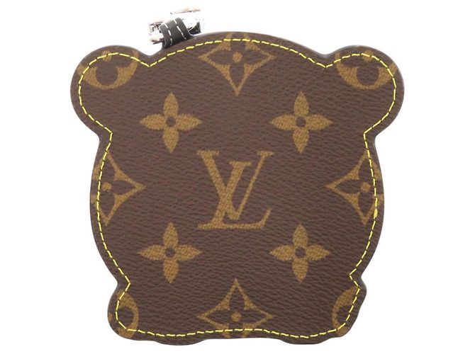 Portachiavi Louis Vuitton LV Panda Monogram Marrone Nero Bianco - vista 3