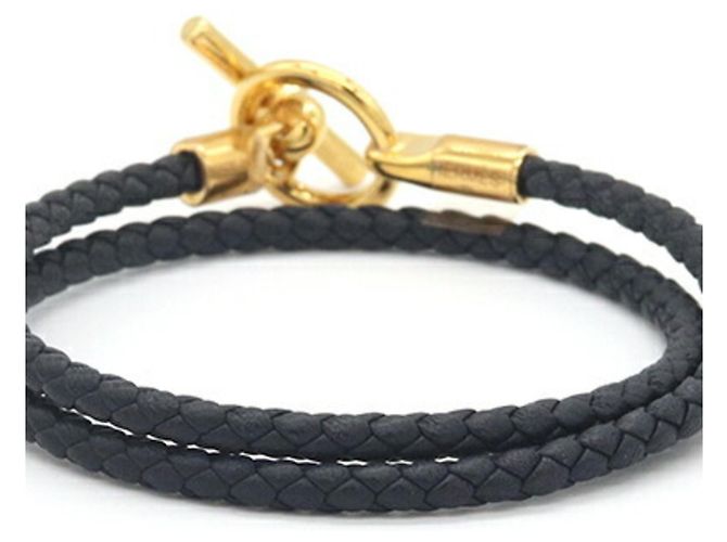 Hermès Bracciale Glenan Double Tour Hermes Nero Giallo - vista 2