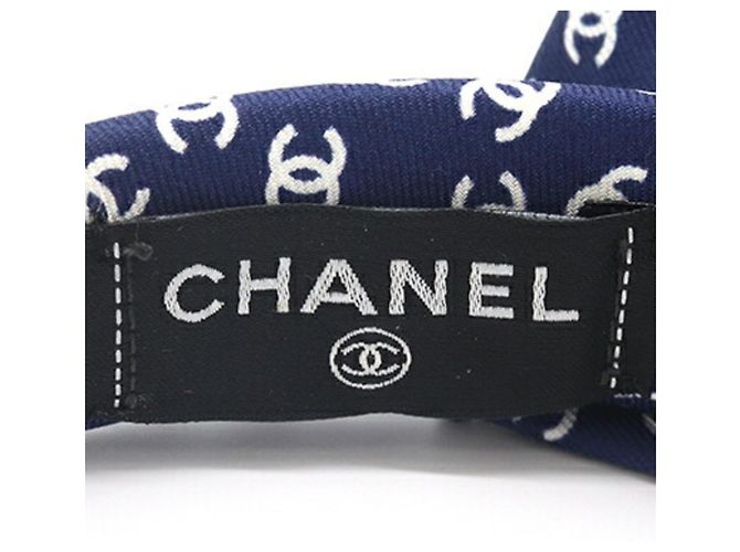 Cerchietto Alice in seta blu navy Chanel - vista 4
