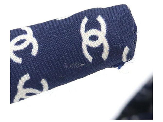 Cerchietto Alice in seta blu navy Chanel - vista 5