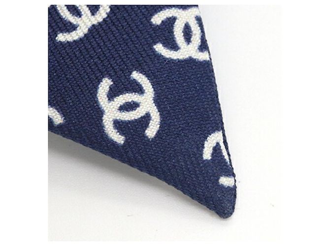Cerchietto Alice in seta blu navy Chanel - vista 6