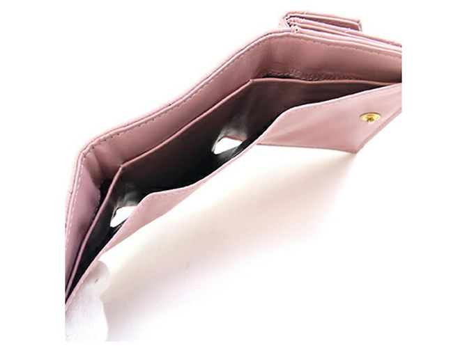 Saint Laurent Tri-fold Wallet aus rosa Leder Schwarz Pink - Ansicht 3