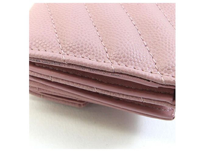 Saint Laurent Tri-fold Wallet aus rosa Leder Schwarz Pink - Ansicht 7