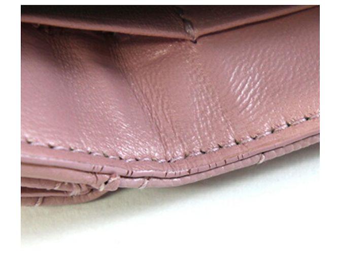 Saint Laurent Tri-fold Wallet aus rosa Leder Schwarz Pink - Ansicht 8