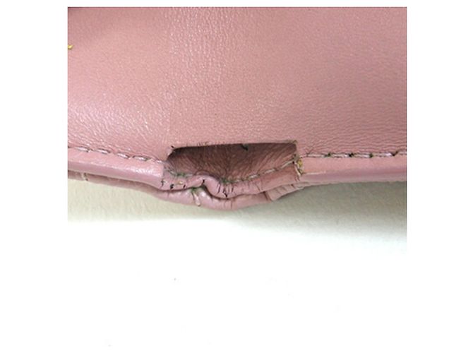 Saint Laurent Tri-fold Wallet aus rosa Leder Schwarz Pink - Ansicht 9