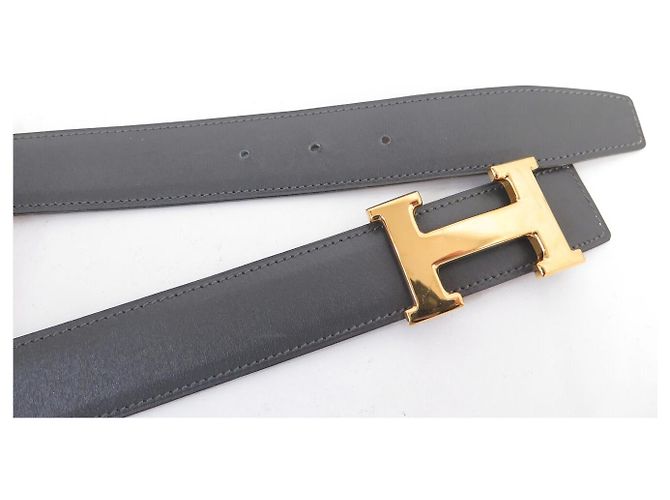 Hermès VINTAGE HERMES GÜRTEL H SCHNALLEN 32MM REVERSIBLES LEDER 72 BOX GRAU GOLD GÜRTEL - Ansicht 13