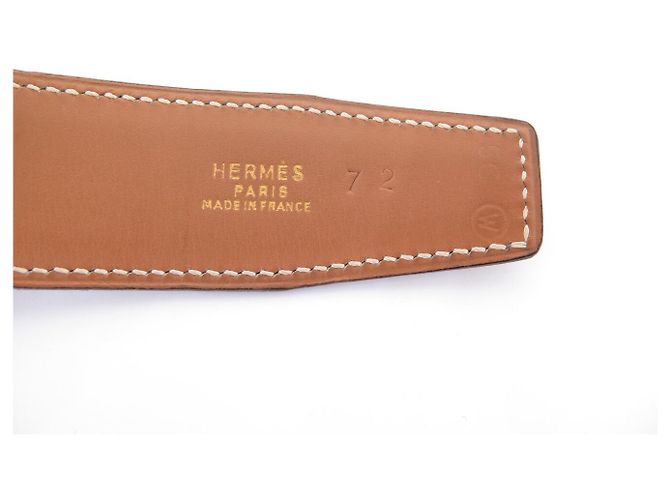Hermès VINTAGE HERMES GÜRTEL H SCHNALLEN 32MM REVERSIBLES LEDER 72 BOX GRAU GOLD GÜRTEL - Ansicht 14