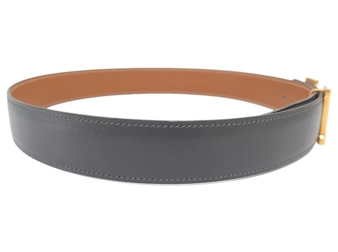 Hermès VINTAGE HERMES GÜRTEL H SCHNALLEN 32MM REVERSIBLES LEDER 72 BOX GRAU GOLD GÜRTEL - Ansicht 3
