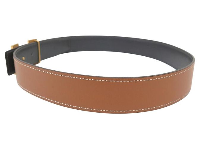 Hermès VINTAGE HERMES GÜRTEL H SCHNALLEN 32MM REVERSIBLES LEDER 72 BOX GRAU GOLD GÜRTEL - Ansicht 5