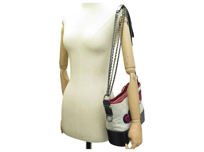 BORSA CHANEL GABRIELLE GM IN FELTRO MATELASSÉ E PELLE - vista 7