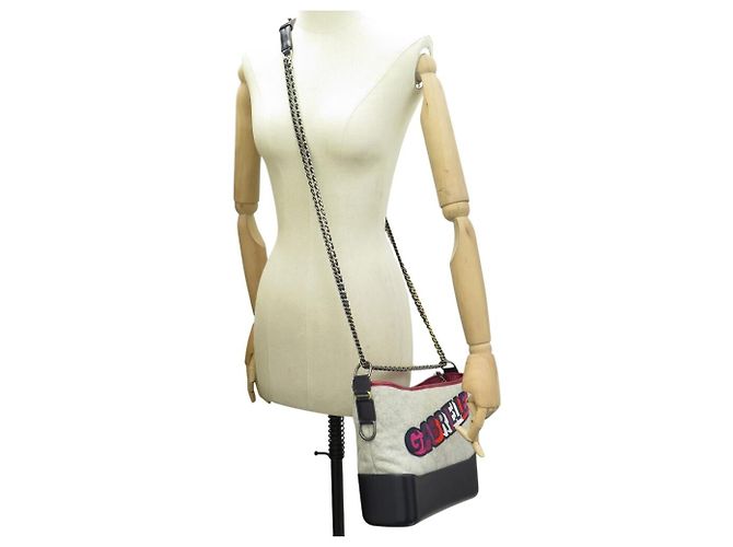 BORSA CHANEL GABRIELLE GM IN FELTRO MATELASSÉ E PELLE - vista 8