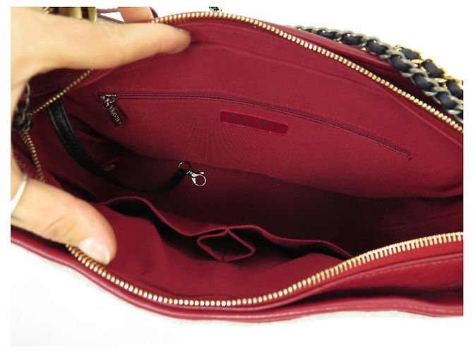 BORSA CHANEL GABRIELLE GM IN FELTRO MATELASSÉ E PELLE - vista 9