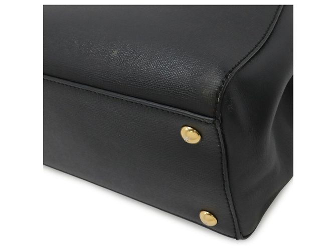 Fendi PETITE 2JOURS Lederhandtasche Schwarz - Ansicht 3