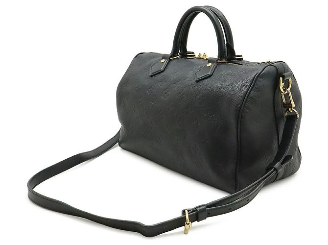 Borsa Louis Vuitton Monogram Empreinte Speedy Soft 30 Nero - vista 2