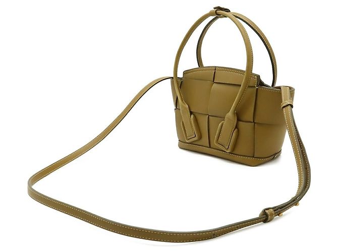 Borsa Bottega Veneta Maxi Intrecciato Mini Arco in pelle Marrone - vista 2