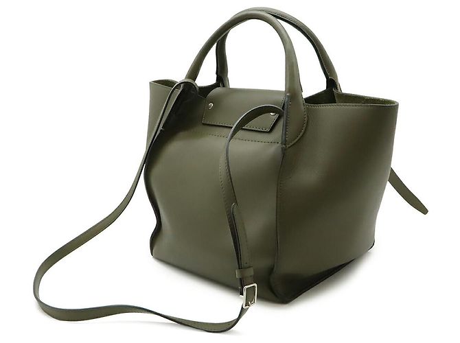Céline Bolso Celine Leather Big Bag Small 2WAY Verde - vista 2