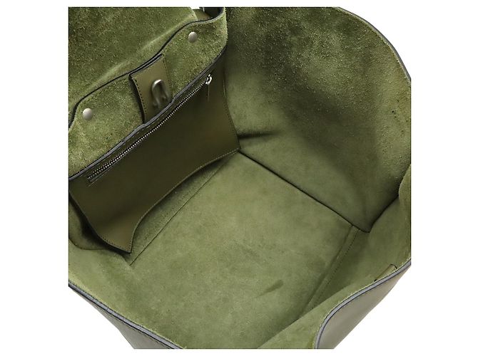 Céline Bolso Celine Leather Big Bag Small 2WAY Verde - vista 5