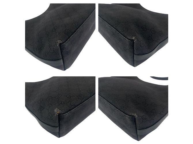Borsa a tracolla Gucci GG Canvas e Pelle Nero - vista 3