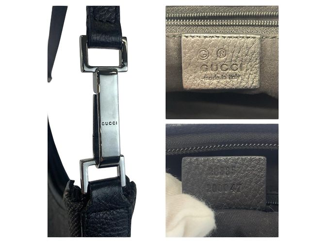 Borsa a tracolla Gucci GG Canvas e Pelle Nero - vista 4